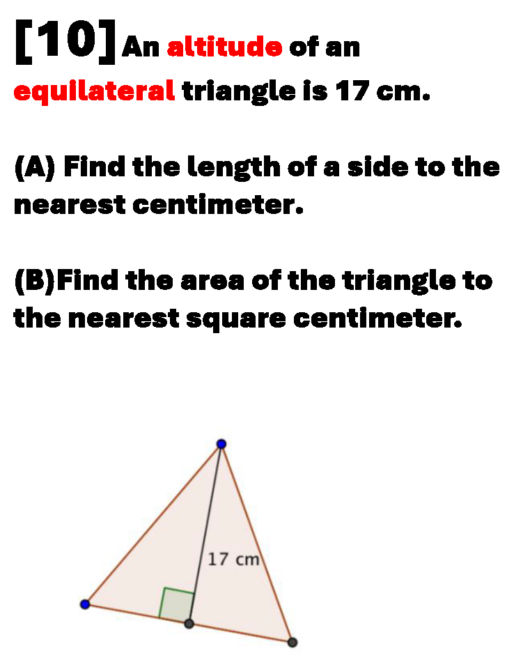 GEOMETRY SUCCESS QUESTION #10: Equilateral Triangle